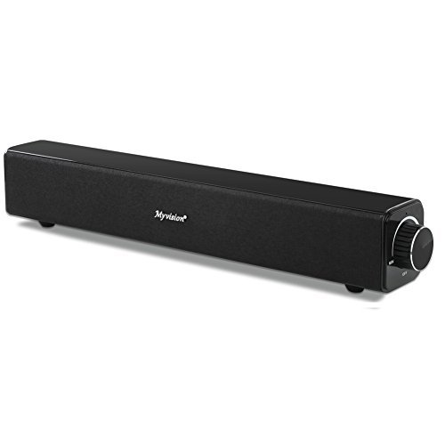 Sound Bar, 20W Soundbar Wired and Wireless Bluetooth Audio Stereo, Bluetooth Home Theater TV Speaker, AwesomeWare Surround Sound Bar for TV, PC, Cellphone, Tablets Projector and Wireless Devices by Myvision
