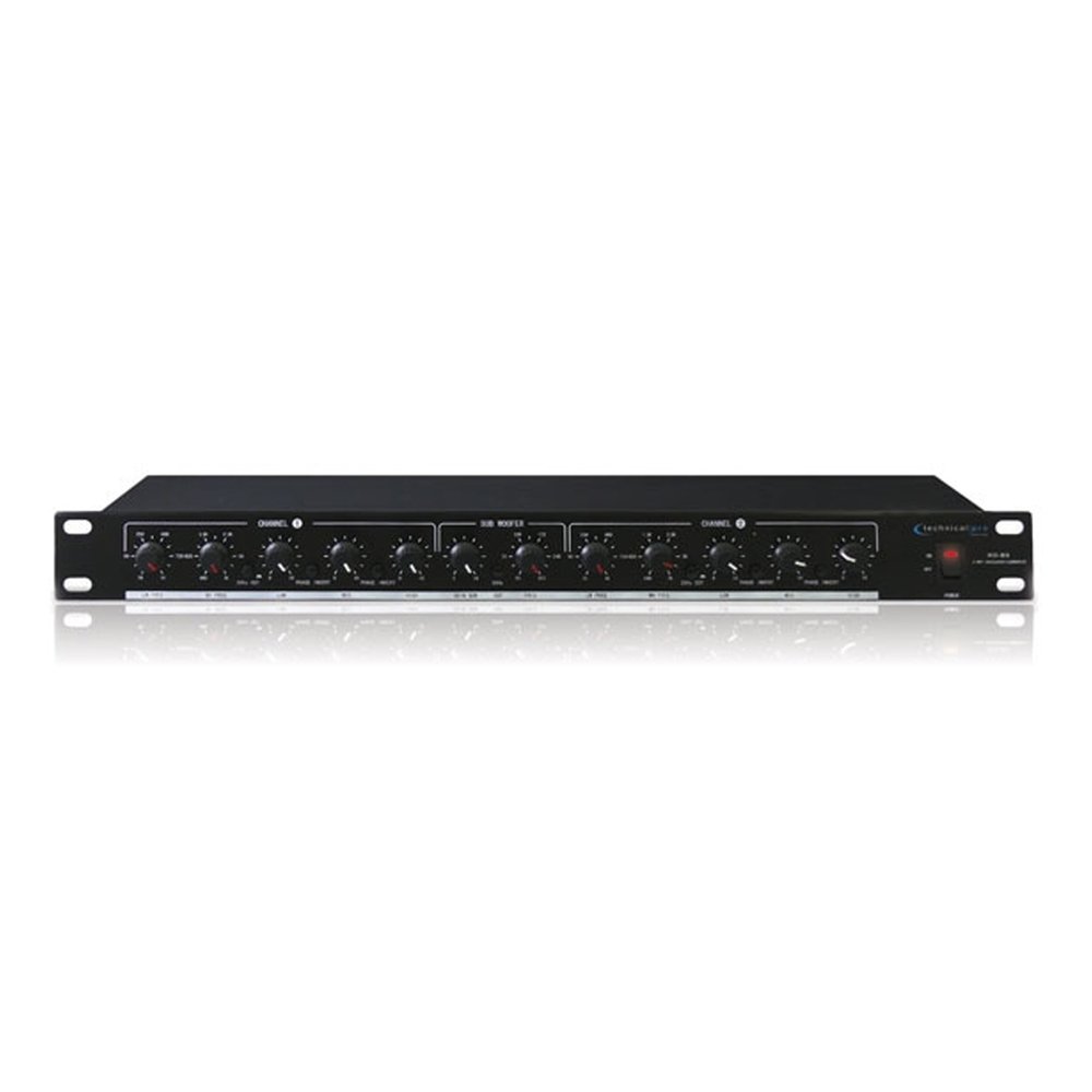 Technical Pro XO3 3 Way Crossover with Subwoofer Output, 20Hz-25kHz 1dB Frequency Response, Black by Technical Pro