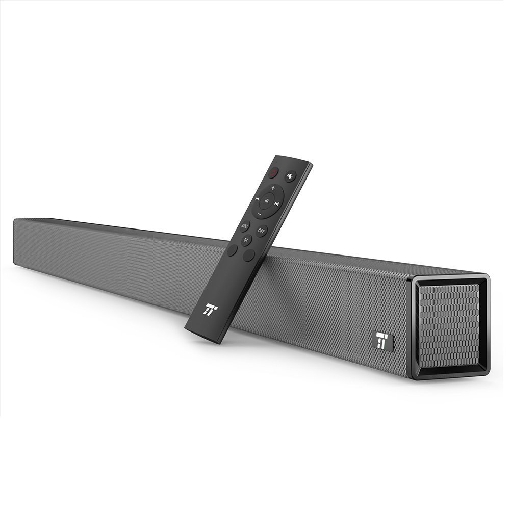 Soundbar, 36-Inch 4 Speakers Strong Bass TaoTronics Sound Bar Wired and Wireless Bluetooth Audio Speakers for TV (Home Theater Surround Sound, Included Optical Cable, Remote Control) by TaoTronics