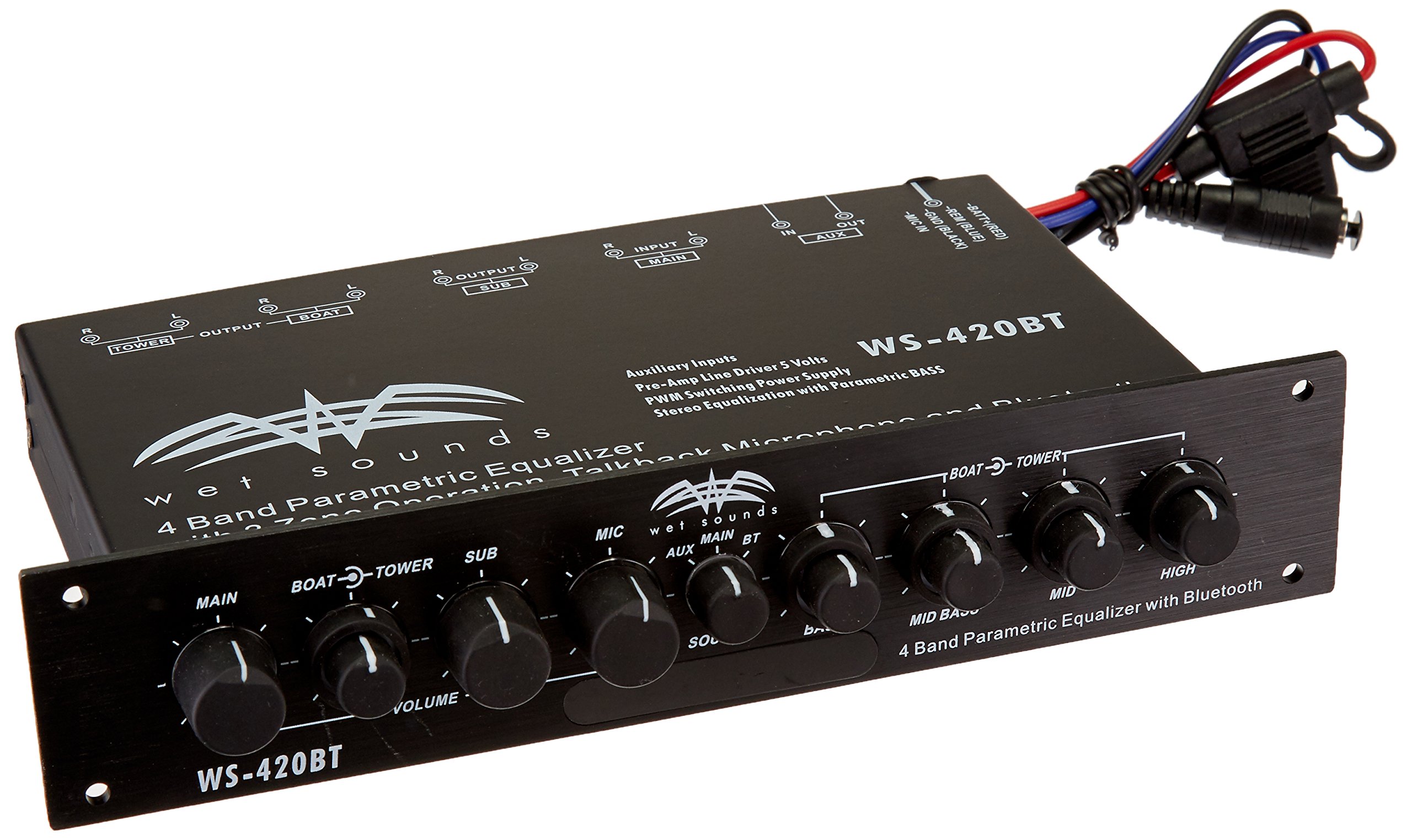 WS-420BT - Wet Sounds Marine Audio Multi Zone Equalizer with Integrated Bluetooth by Wet Sounds by Wet Sounds